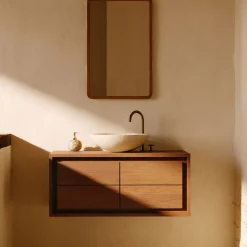 Badkamermeubel Kenta Teakhout, 90cm (excl. waskom)