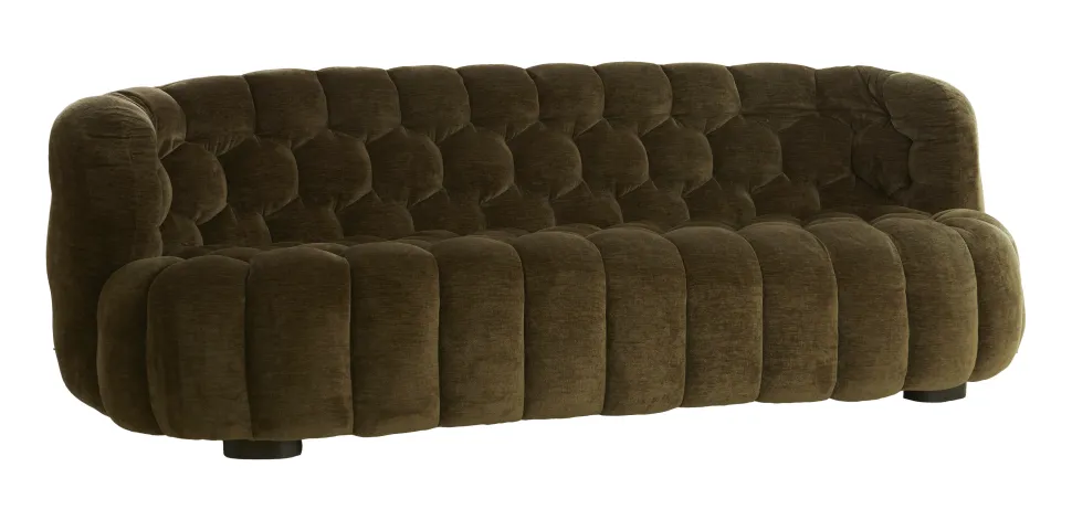 Bank Amara Velvet, kleur Olijfgroen