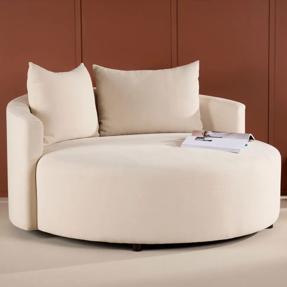 Bank Loveseat Keeli Linnenlook, kleur Beige