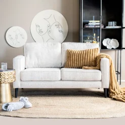 Bank Paulette 2-zits, Chenille, kleur Naturel