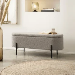 Bankje Clent Bouclé, 110cm