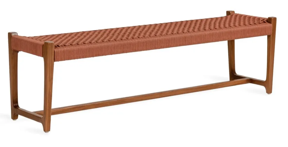 Bankje Kuwana Amber Teakhout, kleur Cinnamon