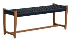 Bankje Kuwana Amber Teakhout, kleur Indigo