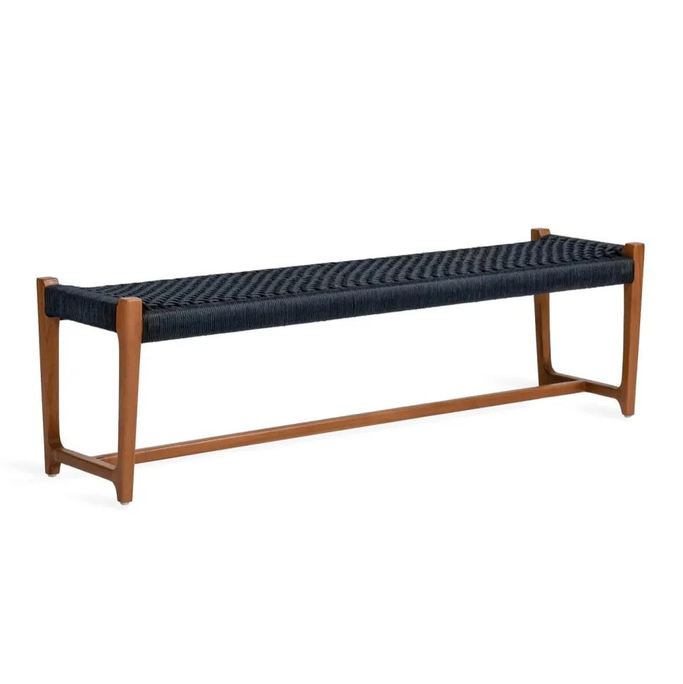 Bankje Kuwana Amber Teakhout, kleur Indigo