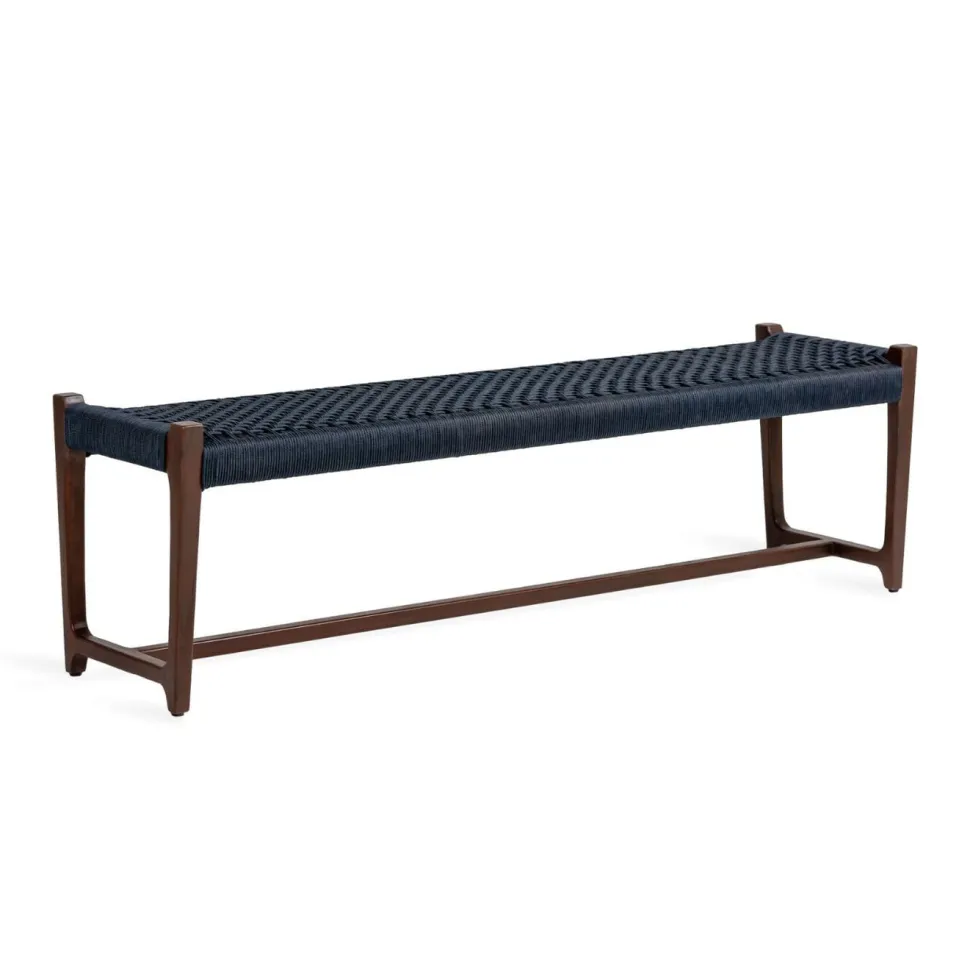 Bankje Kuwana Espresso Teakhout, kleur Indigo