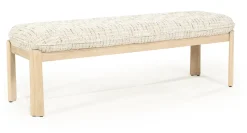 Bankje Lottie Geweven stof en eikenhout, 143cm