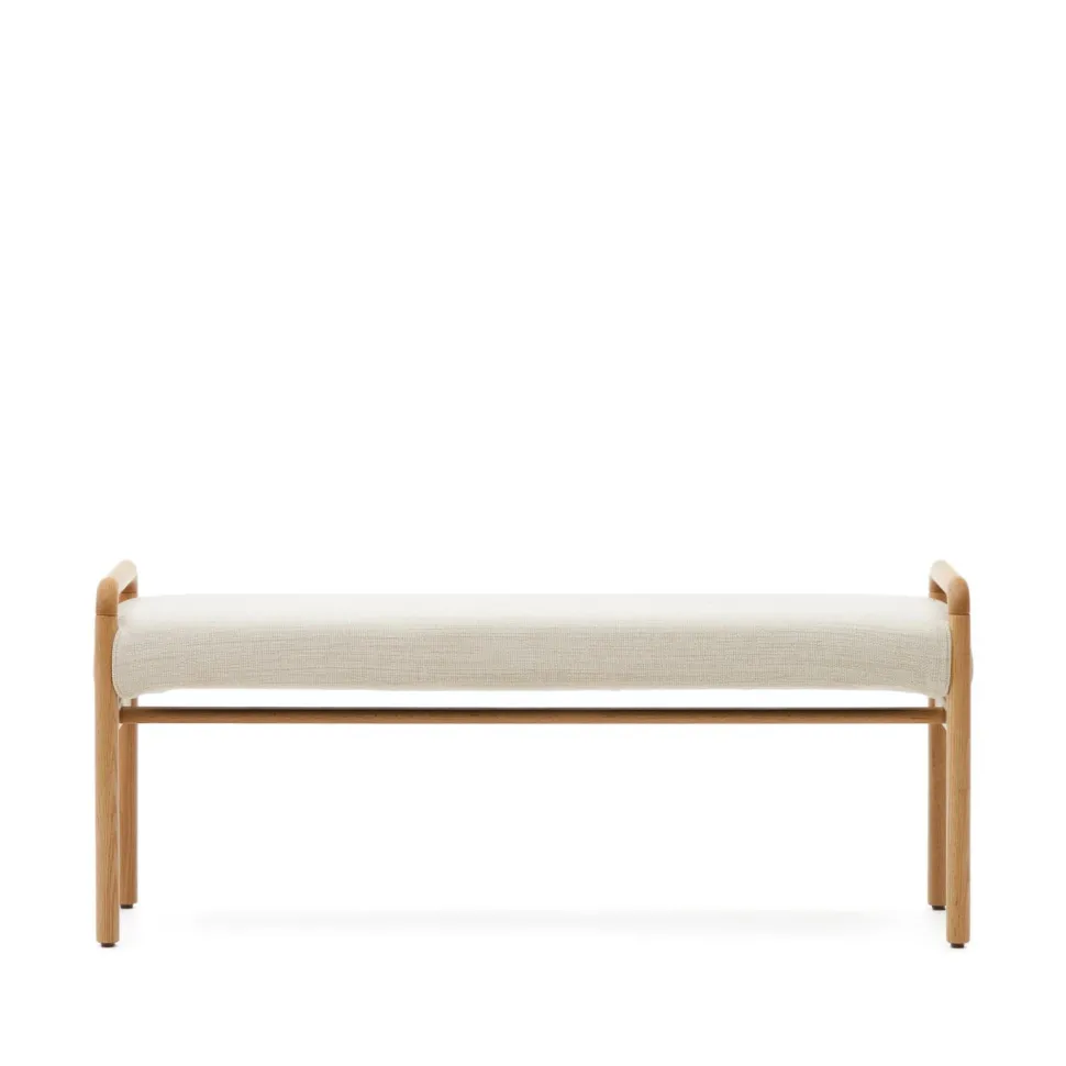 Bankje Macaret Eikenhout en chenille