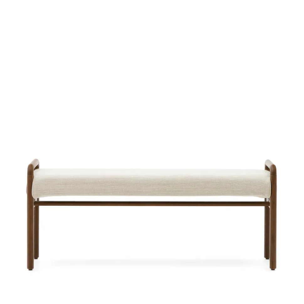 Bankje Macaret Eikenhout en chenille