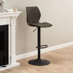 Barkruk Algot PU, kleur Antraciet (zithoogte 60-80cm)