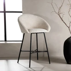 Barkruk Amon Teddy, kleur Wit (zithoogte 69cm)