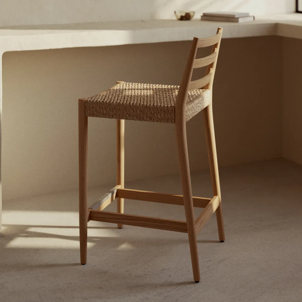 Barkruk Analy Eiken (zithoogte 65cm)