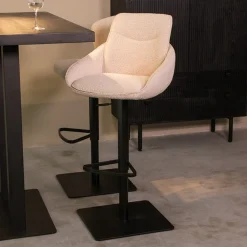 Barkruk Beauty Bouclé, kleur Naturel (zithoogte 56-82cm)