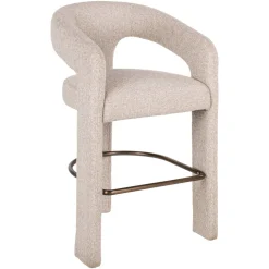 Barkruk Belle Bouclé, kleur Crème (zithoogte 66cm)