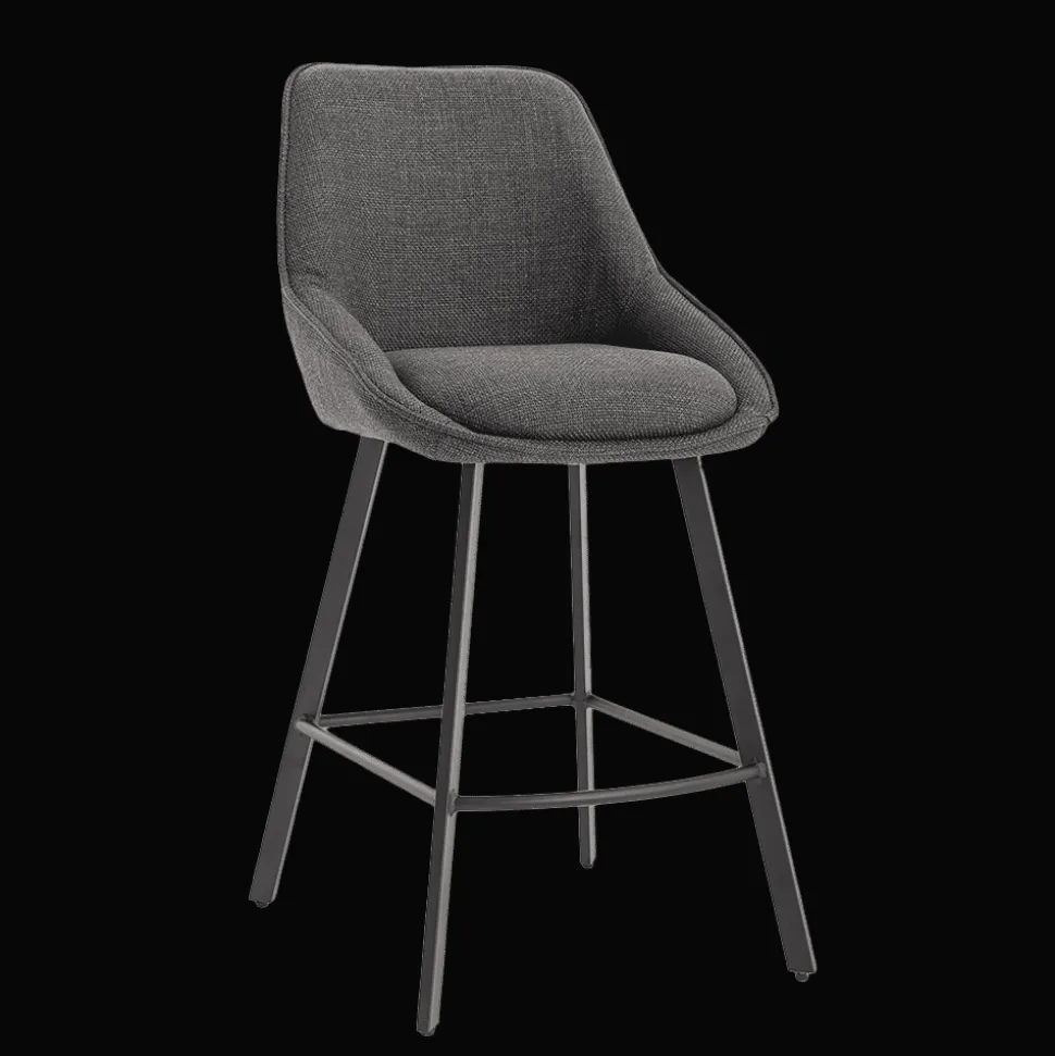 Barkruk Borgo Geweven stof, kleur Antraciet