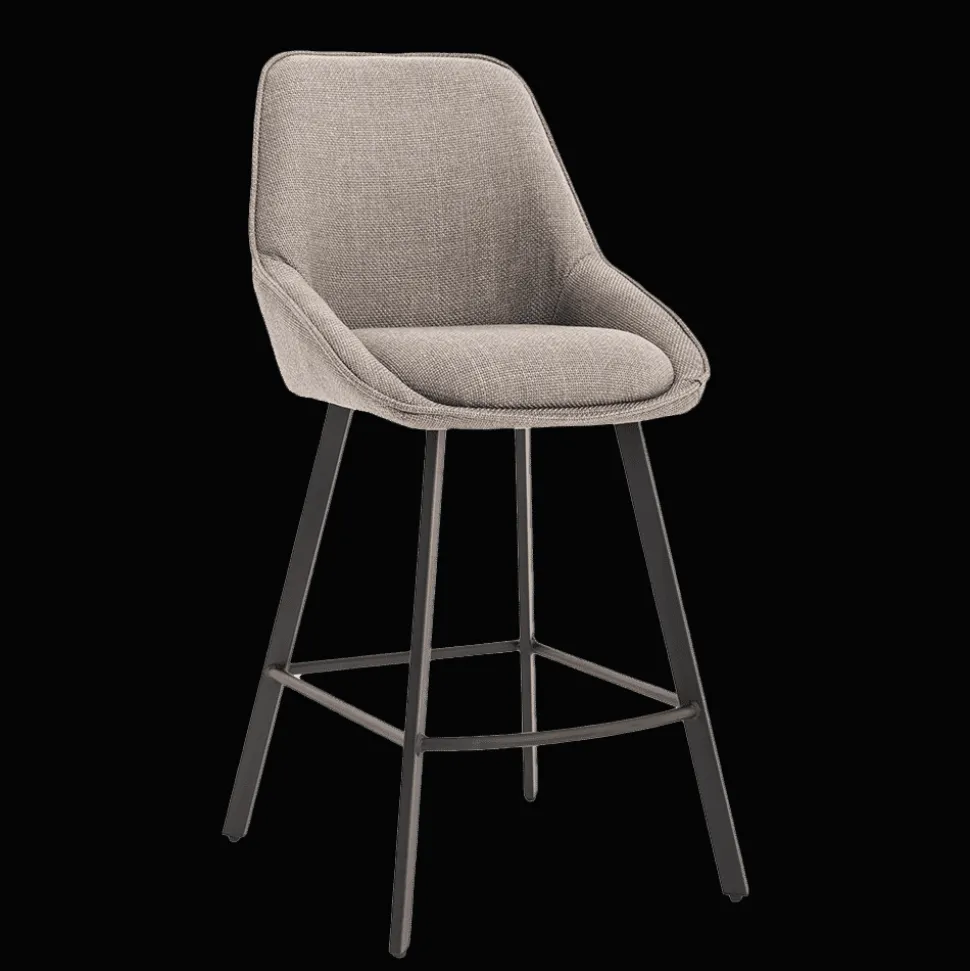 Barkruk Borgo Geweven stof, kleur Beige/Grijs