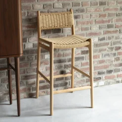 Barkruk Cecile Gevlochten papier (zithoogte 68cm)