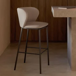 Barkruk Ciselia Chenille (zithoogte 75cm)