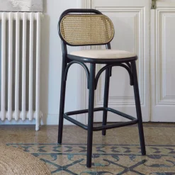 Barkruk Doriane Eikenhout en Rotan (zithoogte 65cm)