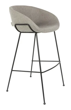 Barkruk Feston Stof, kleur Grijs (zithoogte 76cm)