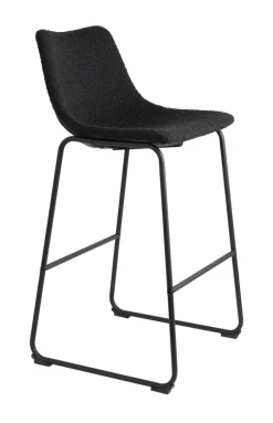 Barkruk Jeddo Bouclé, kleur Zwart (zithoogte 72cm)