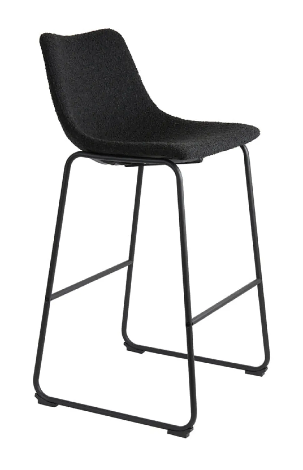 Barkruk Jeddo Bouclé, kleur Zwart (zithoogte 72cm)