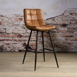 Barkruk Navarra Lederlook (zithoogte 75cm)