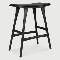 Barkruk Osso Hout en Leder (zithoogte 67cm)