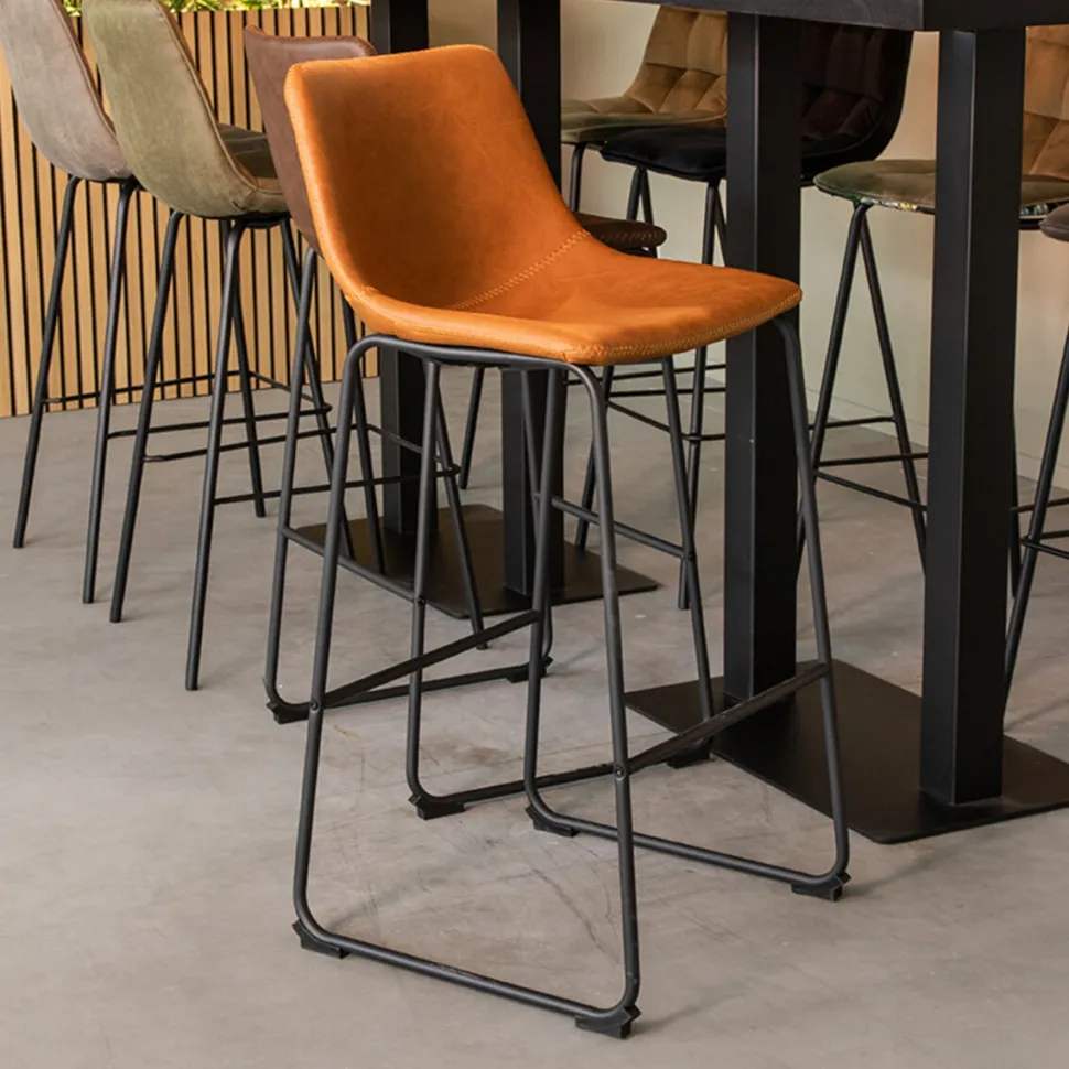 Barkruk Risto Lederlook (zithoogte 75cm)