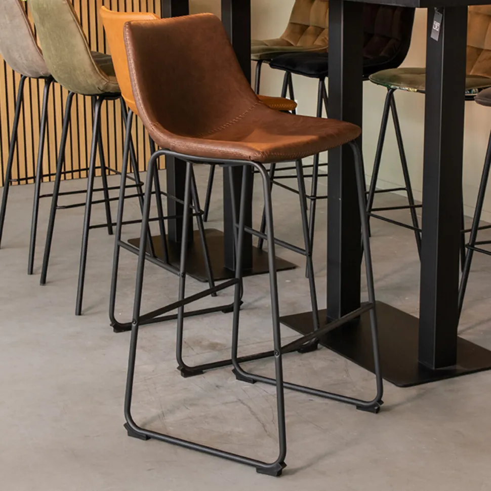 Barkruk Risto Lederlook (zithoogte 75cm)