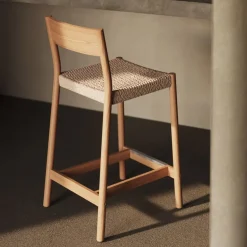 Barkruk Yalia Eikenhout en touw (zithoogte 65cm)