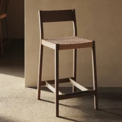 Barkruk Yalia Eikenhout en touw (zithoogte 65cm)