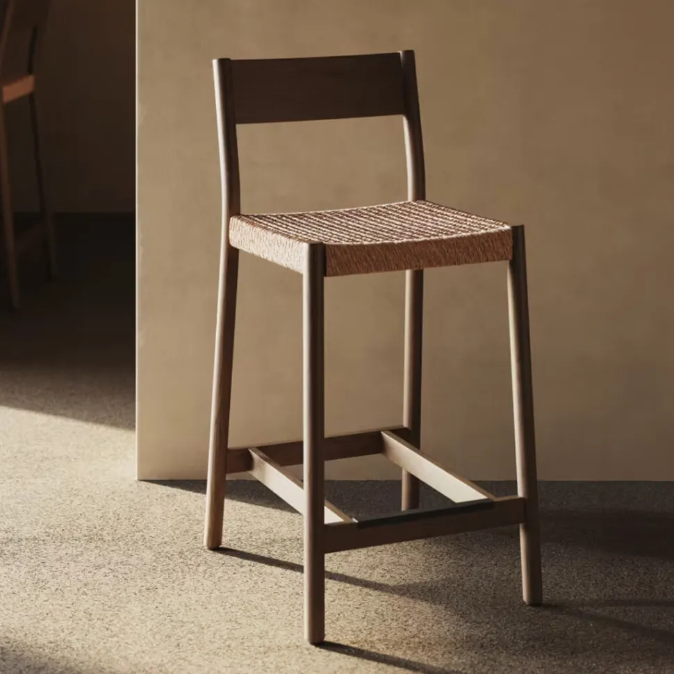 Barkruk Yalia Eikenhout en touw (zithoogte 65cm)