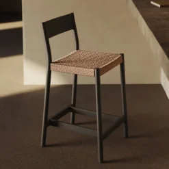 Barkruk Yalia Eikenhout en touw (zithoogte 65cm)