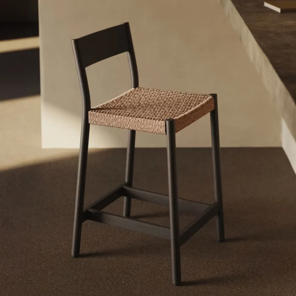 Barkruk Yalia Eikenhout en touw (zithoogte 65cm)