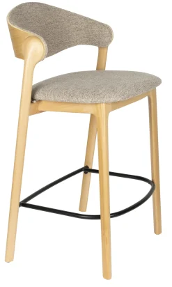 Barstoel Babington Stof en beukenhout (zithoogte 65cm)