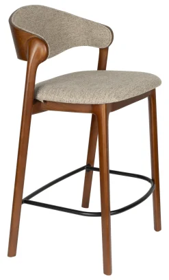 Barstoel Babington Stof en beukenhout (zithoogte 65cm)