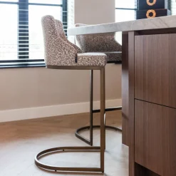 Barstoel Bolton Geo stof, kleur Naturel (zithoogte 77cm)