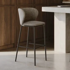 Barstoel Ciselia Chenille (zithoogte 65cm)