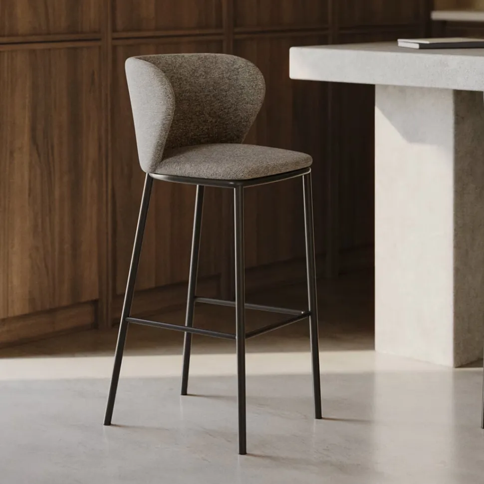 Barstoel Ciselia Chenille (zithoogte 65cm)