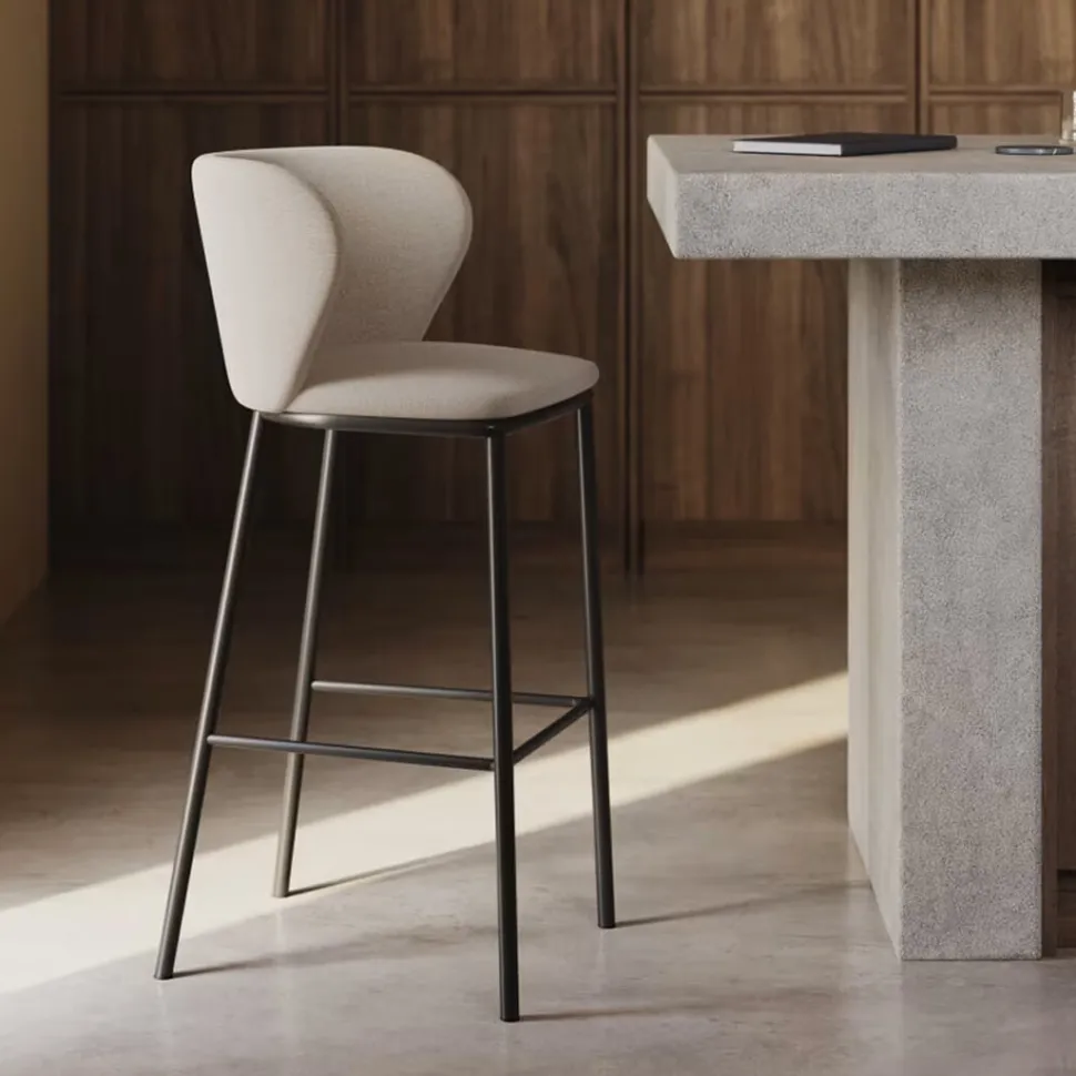 Barstoel Ciselia Chenille (zithoogte 65cm)