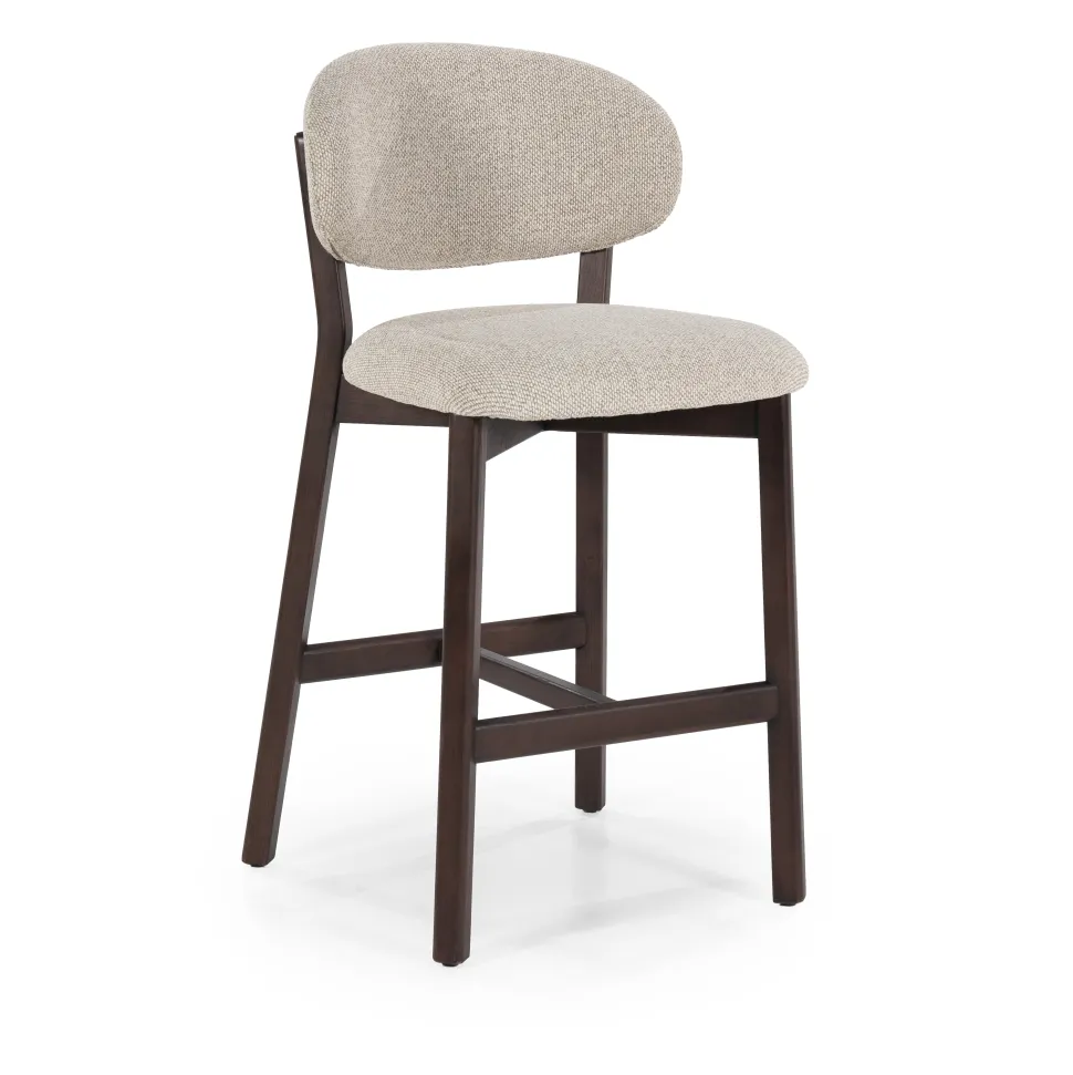 Barstoel Mikky Eikenhout en stof (zithoogte 69cm)