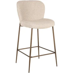 Barstoel Odarby Bouclé, kleur Crème (zithoogte 67cm)