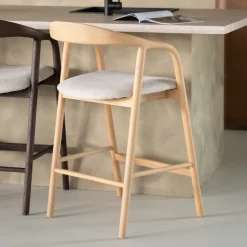 Barstoel Rayven Essen en stof (zithoogte 65cm)