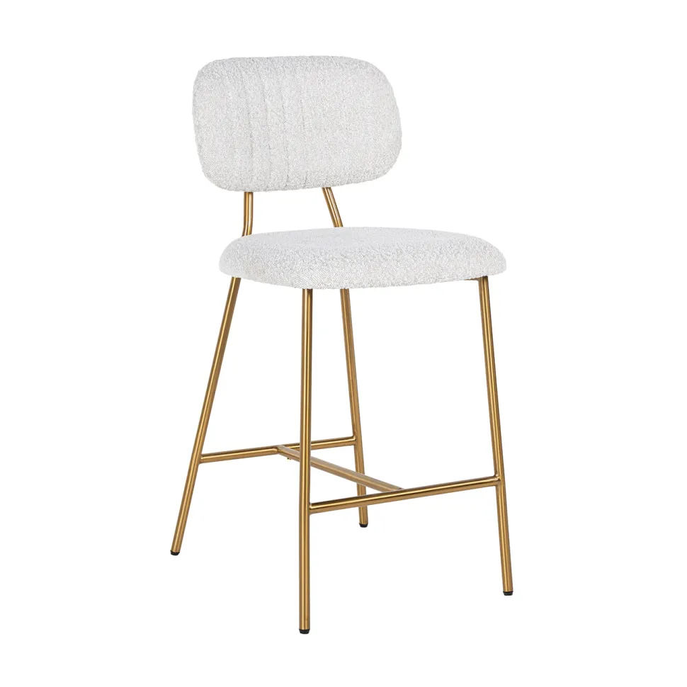 Barstoel Xenia Bouclé, kleur Wit (zithoogte 66cm)