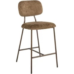 Barstoel Xenia Geweven stof, kleur Brandy (zithoogte 66cm)