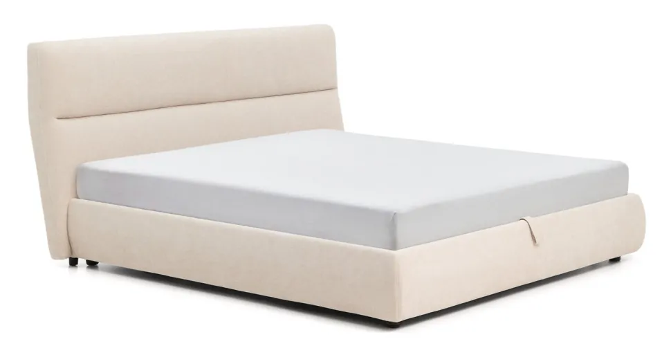 Bed Dafra Met uitklapbare bedbodem, kleur Beige