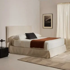 Bed Jaira Chenille, kleur Wit