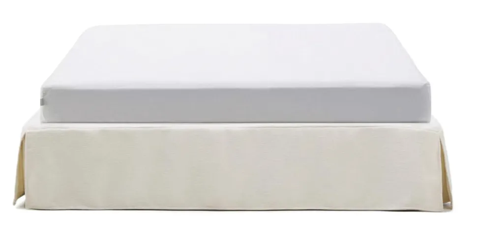 Bed Jaira excl. hoofdbord, Chenille, kleur Wit