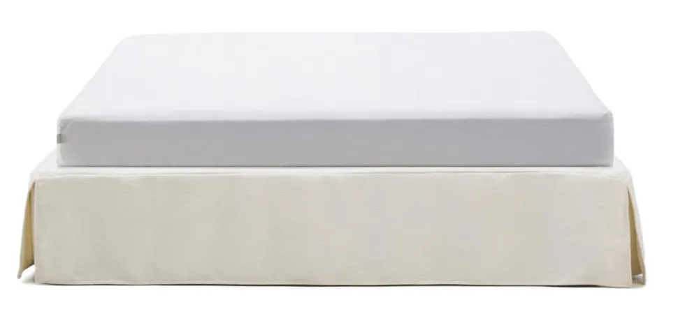 Bed Jaira excl. hoofdbord, Chenille, kleur Wit