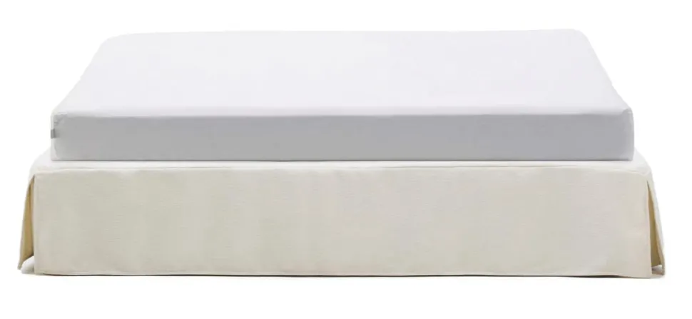 Bed Jaira excl. hoofdbord, Chenille, kleur Wit